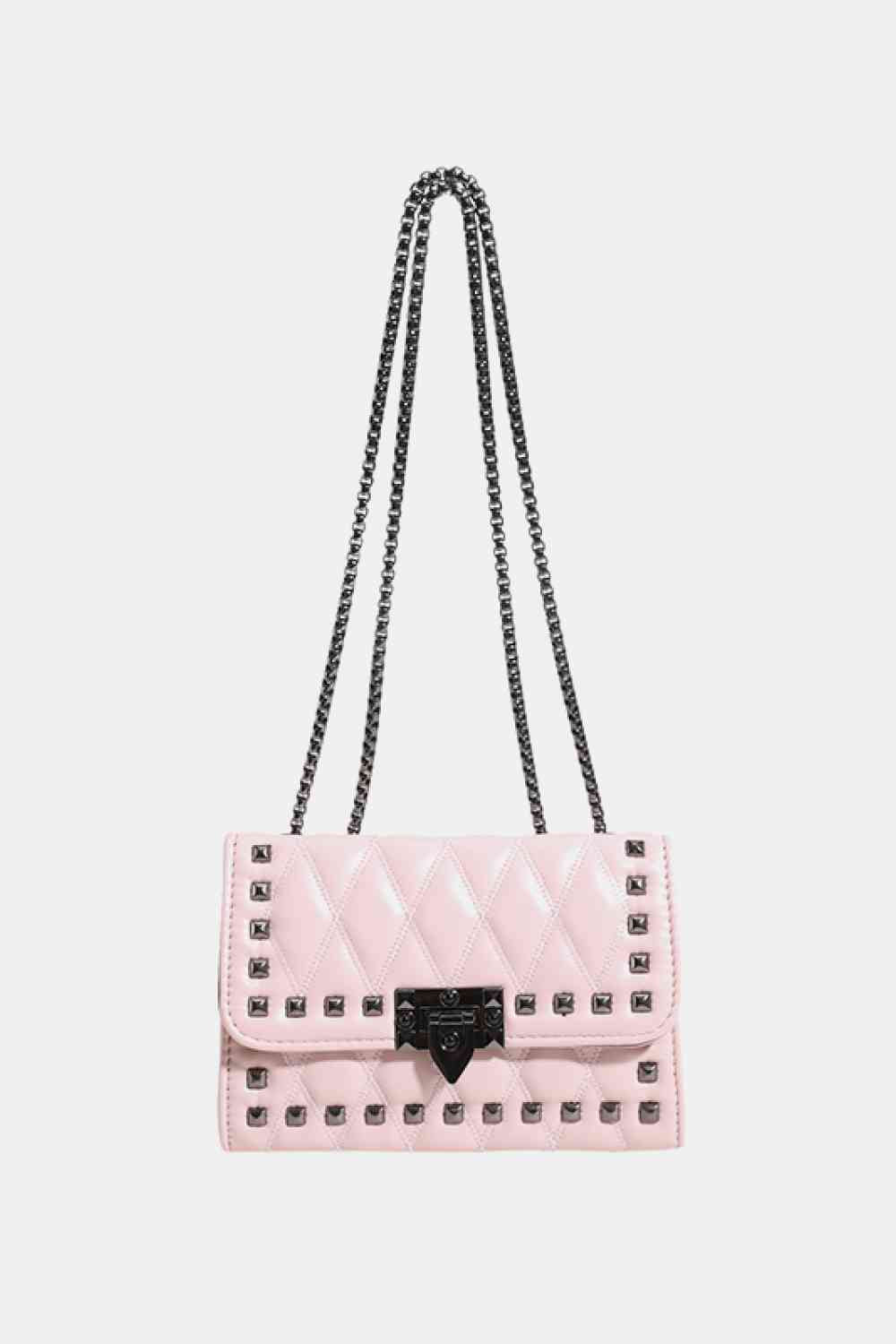 Studded PU Leather Crossbody Bag